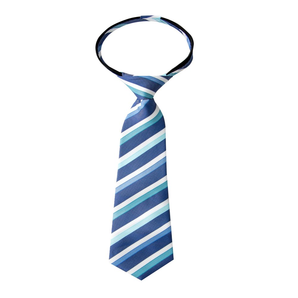 Spring Notion Boy's Striped Woven Zipper Tie Blue Medium