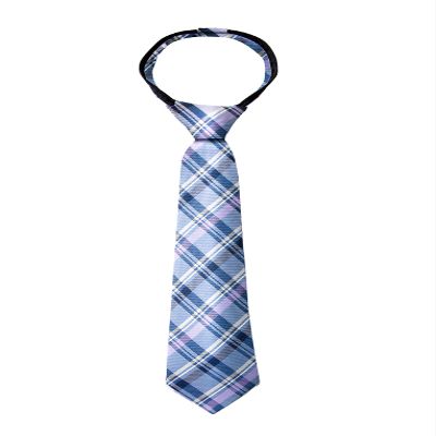 Spring Notion Boy's Tartan Plaid Woven Zipper Tie Purple Large