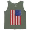 0073. Vintage u.s. American Flag United States of America USA Proud Patriotic Style Men's Fitted Tank Top (Olive, Large) view 1