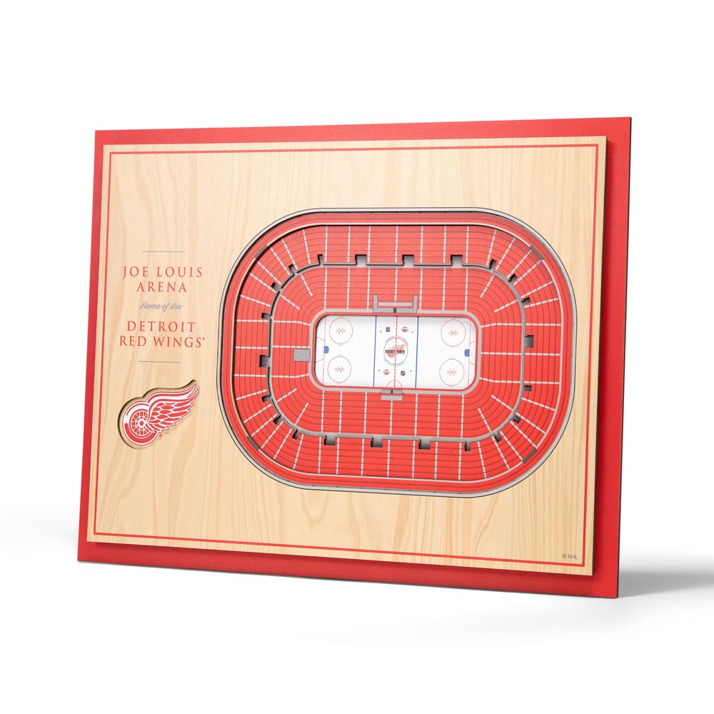 YouTheFan NHL Detroit Red Wings 5-Layer StadiumViews 3D Wall Art, 17" x 13" x 5/8", Brown