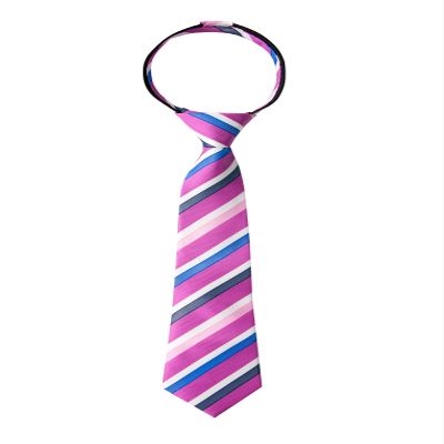 Spring Notion Boy's Striped Woven Zipper Tie Pink Large