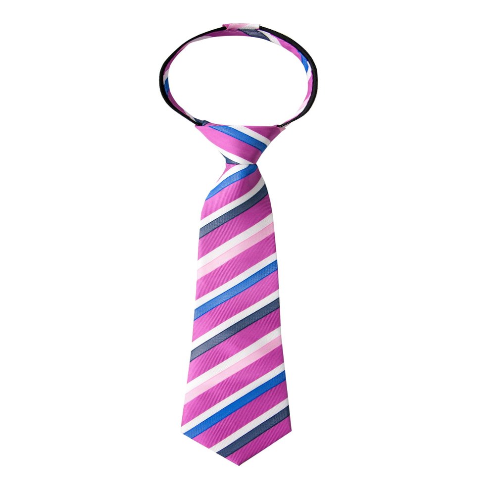 Spring Notion Boy's Striped Woven Zipper Tie Pink Large