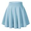 Urban CoCo Women's Basic Versatile Stretchy Flared Casual Mini Skater Skirt (XL, Light Blue) view 1