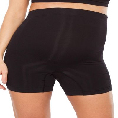 Pli High-Waisted Abdominal Maternity Bermuda Shorts Support and Comfort Helps Reduce Lower Back Discomfort Medium Black Color