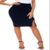 Urban CoCo Women's Knee Length Stretch Pencil Skirt High Waisted Bodycon Midi Straight Skirt(S,Navy Blue) view 3