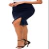 Urban CoCo Women's Knee Length Stretch Pencil Skirt High Waisted Bodycon Midi Straight Skirt(S,Navy Blue) view 4