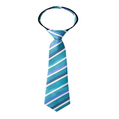 Spring Notion Boy's Striped Woven Zipper Tie Light Blue Medium