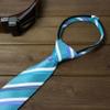 Spring Notion Boy's Striped Woven Zipper Tie Light Blue Medium view 3