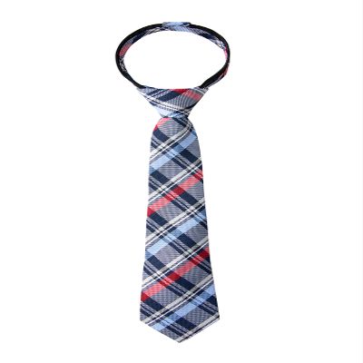 Spring Notion Boy's Tartan Plaid Woven Zipper Tie Navy Small
