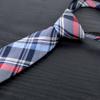 Spring Notion Boy's Tartan Plaid Woven Zipper Tie Navy Small view 2