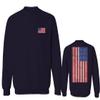0072. Vintage American Flag United States Graphic USA 4th of July Memorial Military Patriotic Style Men's Crewneck Sweatshirt (Navy Medium) view 1
