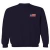0072. Vintage American Flag United States Graphic USA 4th of July Memorial Military Patriotic Style Men's Crewneck Sweatshirt (Navy Medium) view 2