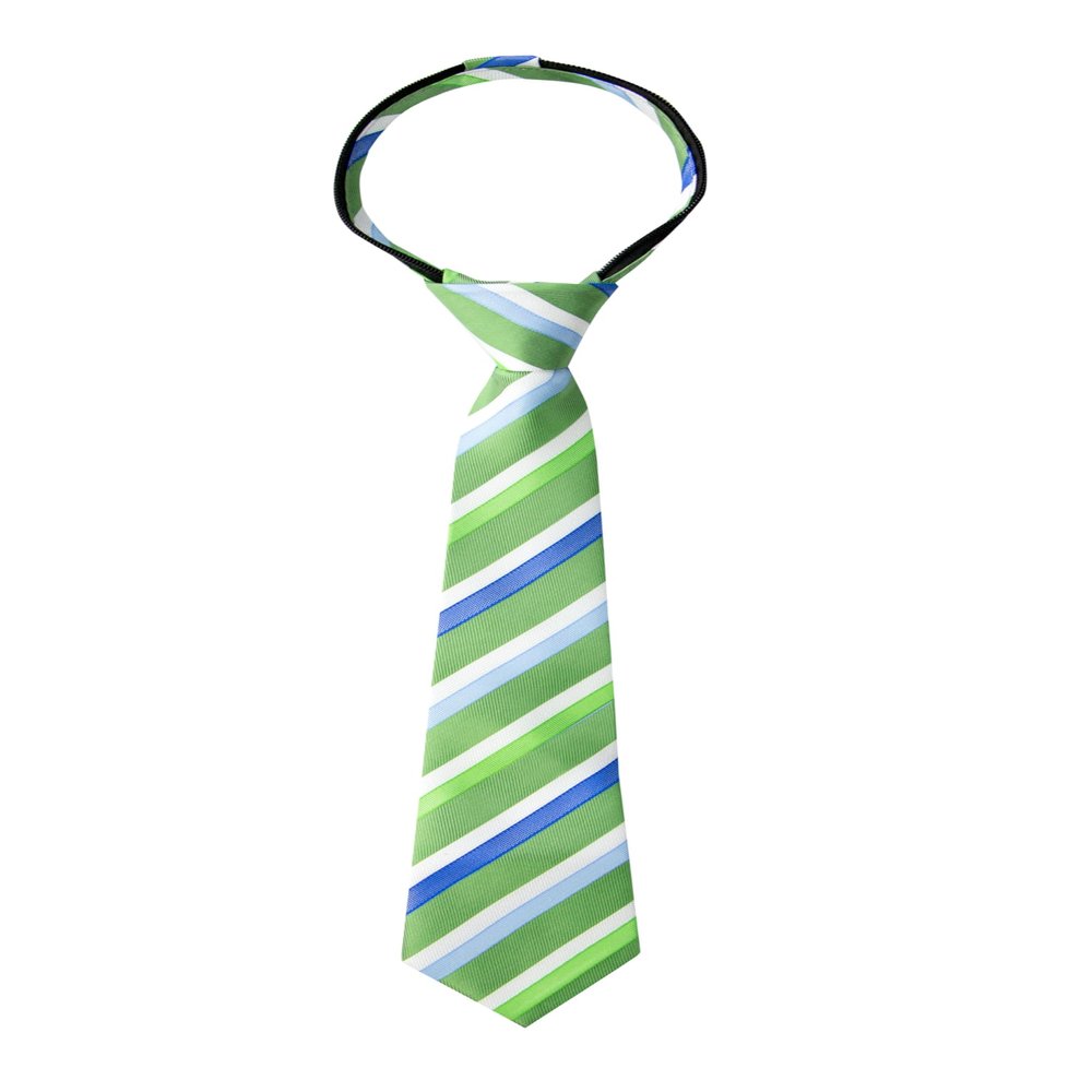 Spring Notion Boy's Striped Woven Zipper Tie Green Medium