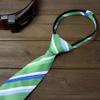 Spring Notion Boy's Striped Woven Zipper Tie Green Medium view 3
