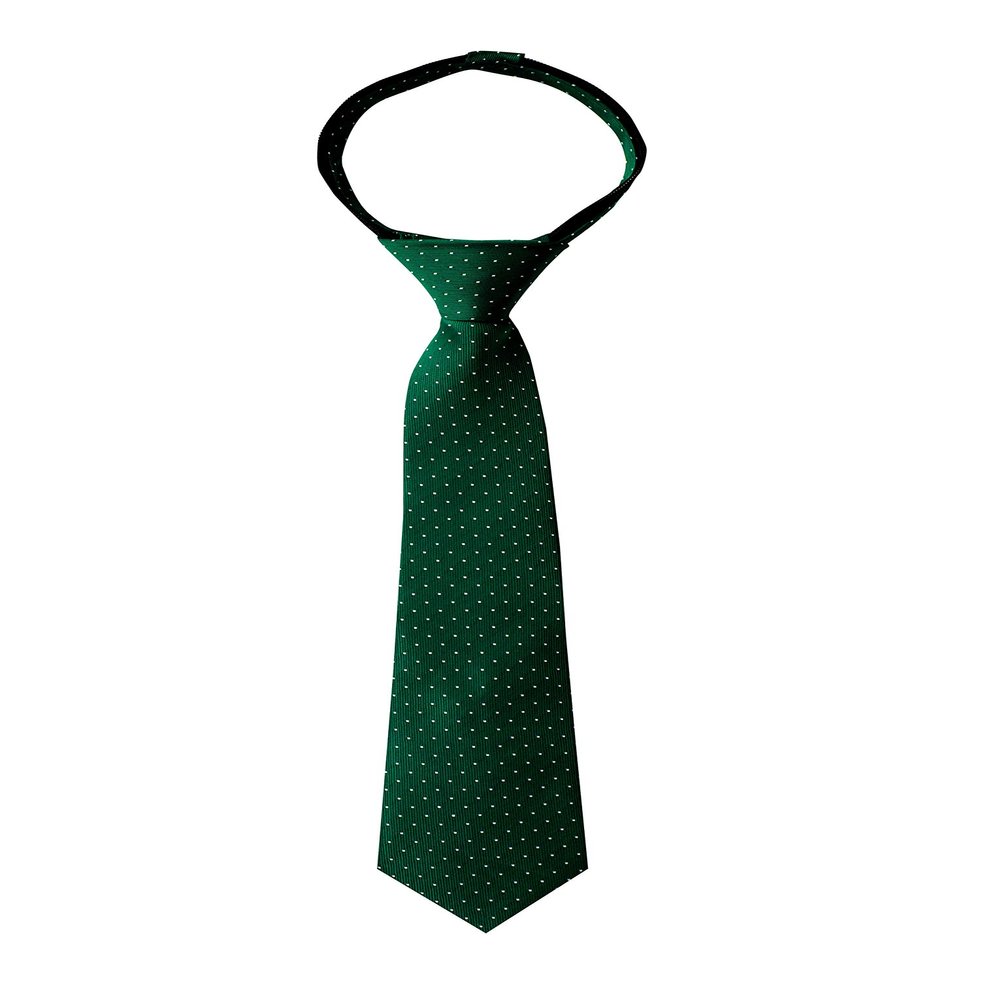 Spring Notion Boy's Dotted Woven Zipper Tie Emerald X-Large