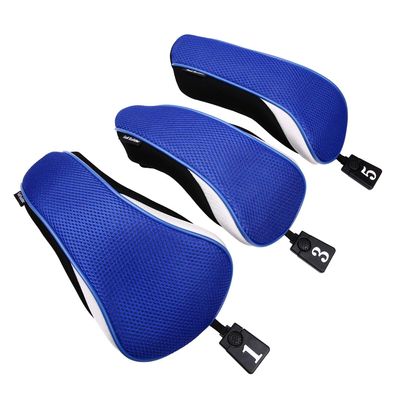 3pcs/Set New Driver # 1 3 5 Fairway Wood Cover Golf Club Headcover (Blue)