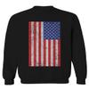 0073. Vintage u.s. American Flag United States of America USA Proud Patriotic Style Men's Crewneck Sweatshirt (Black X-Large) view 1