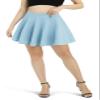 Urban CoCo Women's Basic Versatile Stretchy Flared Casual Mini Skater Skirt (S, Light Blue) view 3