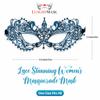 Blue Masquerade Mask For Women - Lace Masquerade Masks for Masquerade Party, Proms, Photo Shoot, Venetian Party, Mardi Gras, Halloween & Cosplay - Iridescent Blue Color - Made in the USA view 2
