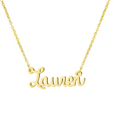 Yiyang Personalized Pendant Jewelry Name Necklace 14K Gold Plated Stainless Steel Birthday Gift for Women Lauren