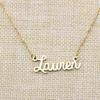 Yiyang Personalized Pendant Jewelry Name Necklace 14K Gold Plated Stainless Steel Birthday Gift for Women Lauren view 3
