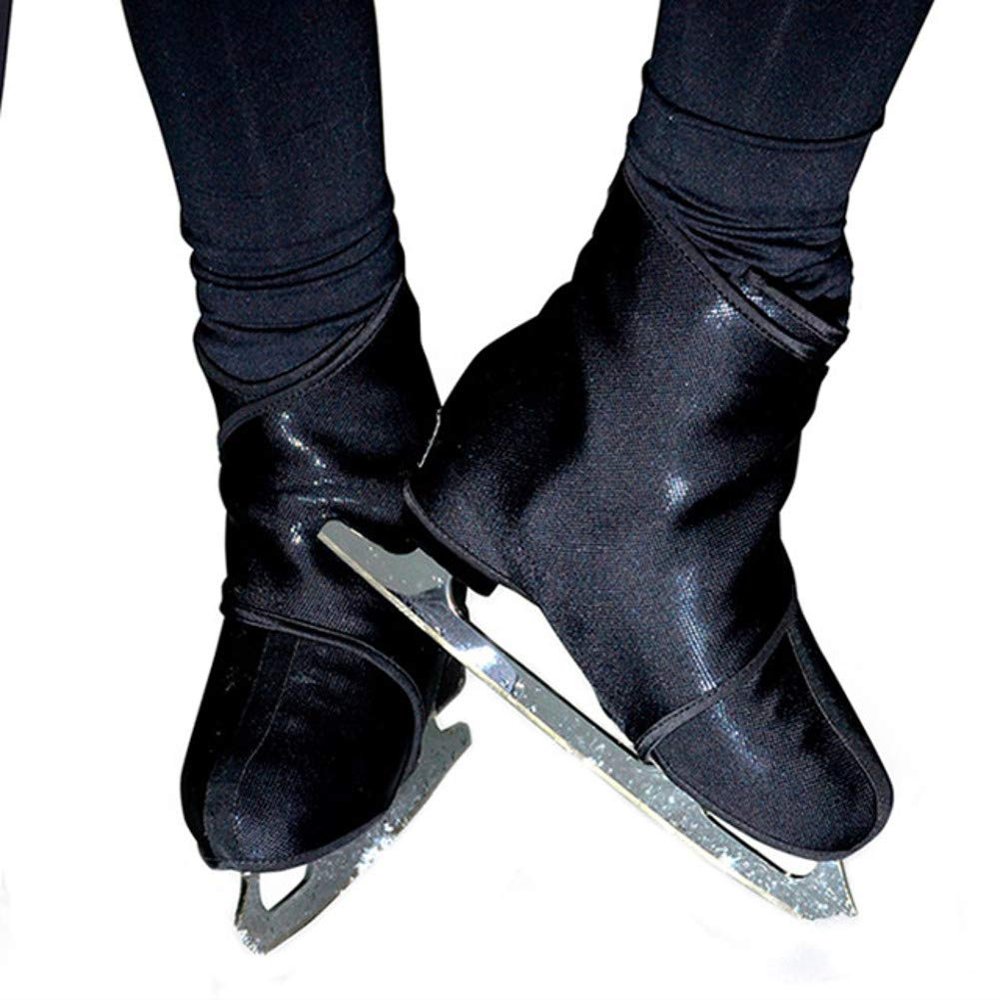 Gr8Sk8Stuff Sk8Wraps - Insulated Skate Boot Covers (Black Sparkle, Size XS)