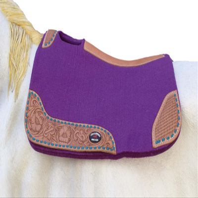 CHALLENGER Horse Saddle PAD Western Contoured Wool Felt Moisture Wicking Purple 39RT04PR