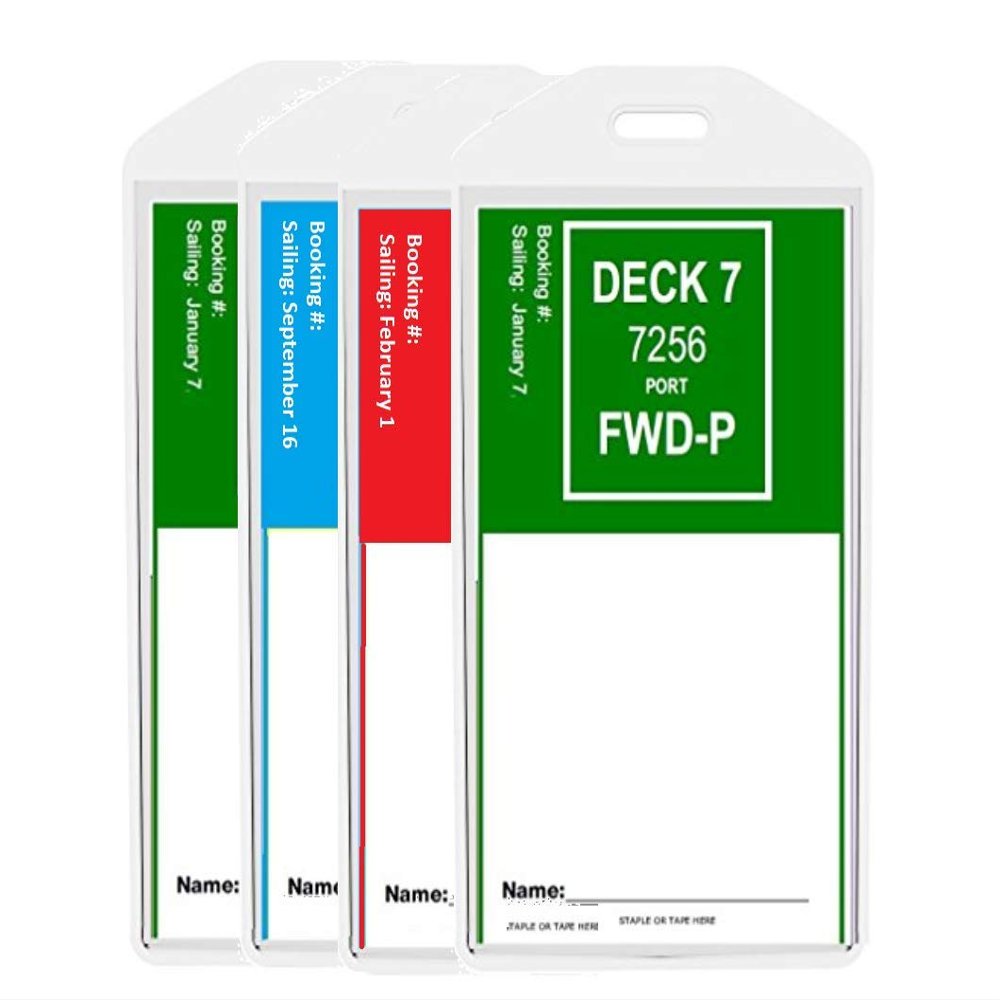 Cruise Ship Luggage Tags Clear Thick PVC Cruise Tags (4 Pack - Clear)