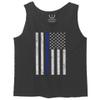 0075. Big Flag USA American Police Support Blue Lives Matter Thin Line Patriotic Style Men's Tank Top (Charcoal, X-Large)