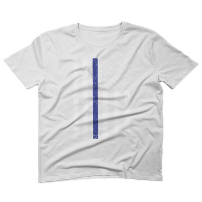 0075. Big Flag USA American Police Support Blue Lives Matter Thin Line Patriotic Style for Men T Shirt (White, 2X Large)