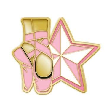 Enamel Dance Pins - Pink Ballet Shoes Dance Lapel Pin 30 Pack