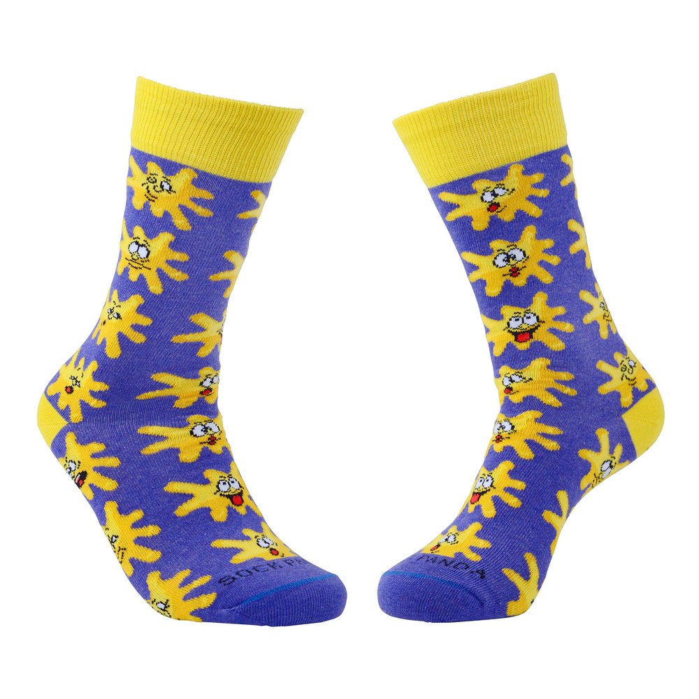 Sock Panda Funny Splat Face Tween Sized Socks from the (Adult Small)
