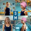 Kids Swim Cap for Long Hair - Comfortable Fit Silicone Swimming Hat for Girls & Boys with Curly Hair, Braids, or Dreadlocks - Durable & Easy to Wear (Aqua Blue M) view 3