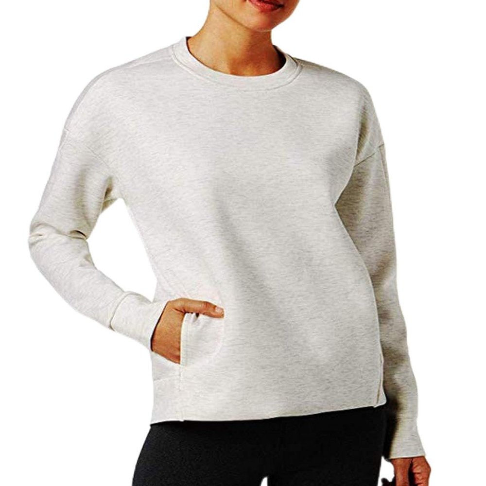 32 DEGREES Women's Drop-Shoulder Fleece Top, Heather White, XX-Large
