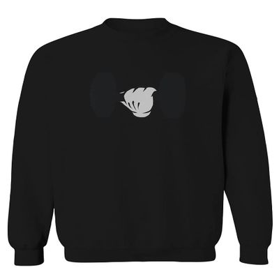 0079. Workout weigthLifting Fitness Cartoon Glove Dumbells Gym Lifting Lift Graphic Men's Crewneck Sweatshirt (Black X-Large)