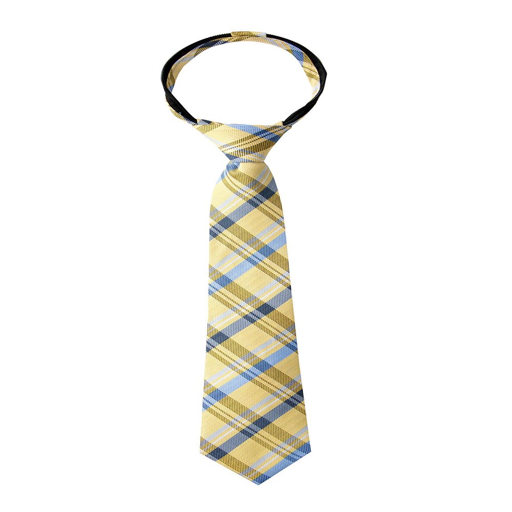 Spring Notion Boy's Tartan Plaid Woven Zipper Tie Yellow Small
