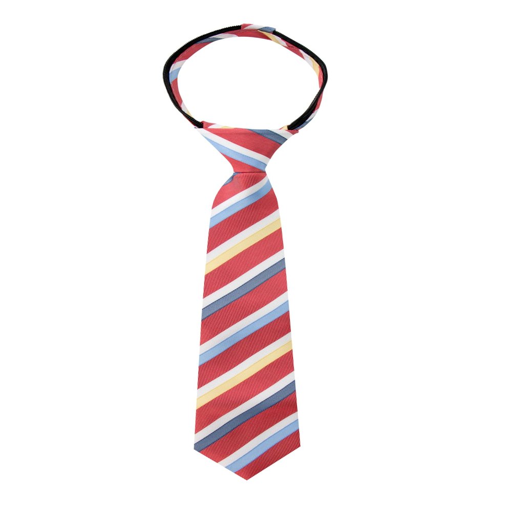 Spring Notion Boy's Striped Woven Zipper Tie Red X-Large