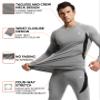 CL convallaria Thermal Underwear Set Winter Hunting Gear Sport Long Johns Base Layer Bottom Top Midweight Grey L view 2