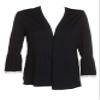 Charter Club Womens Contrast Trim Pleated Cardigan Sweater Black M view 1