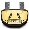 Battle Sports Chrome Football Back Plate  Hard Shell Lower Back Protector with Contoured Foam for High-Impact Protection - Adult, Gold/Black Chrome view 1