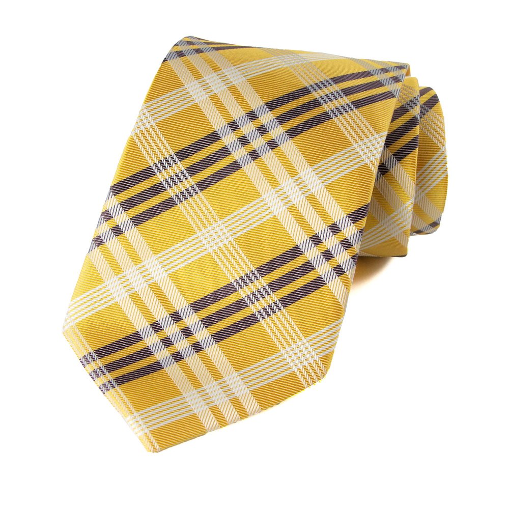 Spring Notion Men's Plaid Woven Necktie Yellow