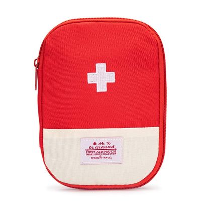 Jipemtra Red First Aid Bag Empty 1st Aid Bag Section Dividers Medical Travel Case Emergency First Responder Storage Compact Medicine Bag for Car Home Office Kitchen Sport Outdoors (Red)