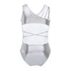 Freebily Sleeveless Dance Leotard for Girls Gymnastics Unitards Workout Training Biketards Athletic Bodysuit Tops Activewear Silver Open Back with Straps 7-8 Years view 2
