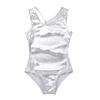 Freebily Sleeveless Dance Leotard for Girls Gymnastics Unitards Workout Training Biketards Athletic Bodysuit Tops Activewear Silver Open Back with Straps 7-8 Years view 3