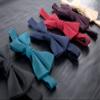 Spring Notion Men's Leather Texture Woven Bow Tie Red view 3