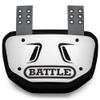 Battle Sports Chrome Football Back Plate  Hard Shell Lower Back Protector with Contoured Foam for High-Impact Protection - Adult, Silver/Black Chrome view 1