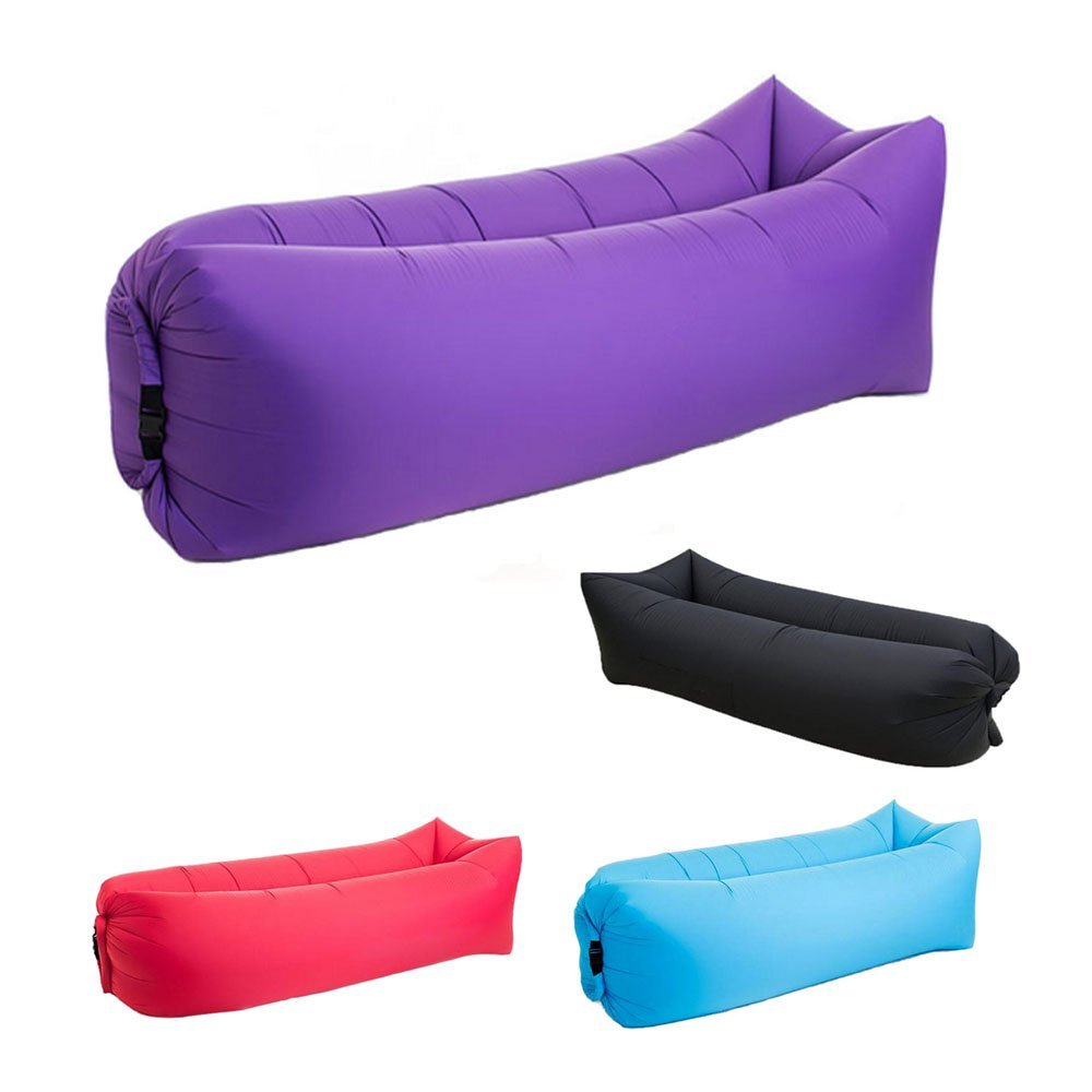 Beiruoyu Inflatable Lounger Air Chair Sofa Bed Sleeping Bag Couch for Beach Camping Lake Garden (Purple)