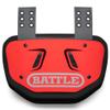 Battle Sports Chrome Football Back Plate  Hard Shell Lower Back Protector with Contoured Foam for High-Impact Protection - Youth, Red/White Chrome view 1