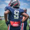 Battle Sports Chrome Football Back Plate  Hard Shell Lower Back Protector with Contoured Foam for High-Impact Protection - Youth, Red/White Chrome view 3