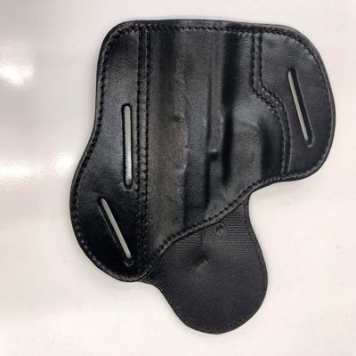 OWB (Outside of Waistband), Genuine Top Grain Leather,3 Slot Pancake Style Belt Holster, Open Muzzle, Black, Right Hand, Fit All 1911